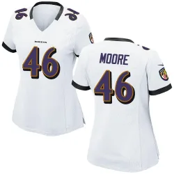 Women's Nick Moore Baltimore Ravens No.46 Game Jersey - White