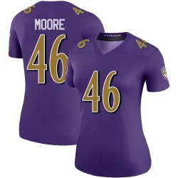 Women's Nick Moore Baltimore Ravens No.46 Legend Color Rush Jersey - Purple