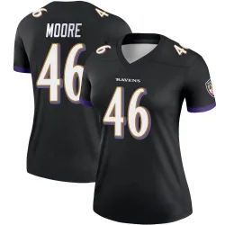 Women's Nick Moore Baltimore Ravens No.46 Legend Jersey - Black