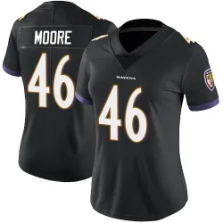 Women's Nick Moore Baltimore Ravens No.46 Limited Alternate Vapor Untouchable Jersey - Black
