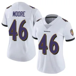 Women's Nick Moore Baltimore Ravens No.46 Limited Vapor Untouchable Jersey - White