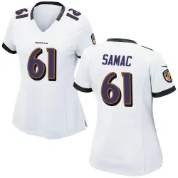 Women's Nick Samac Baltimore Ravens No.61 Game Jersey - White