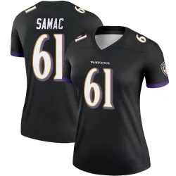 Women's Nick Samac Baltimore Ravens No.61 Legend Jersey - Black
