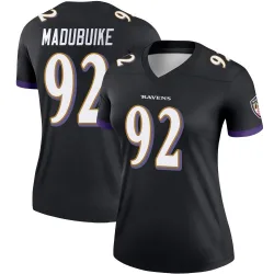 Women's Nnamdi Madubuike Baltimore Ravens No.92 Legend Jersey - Black