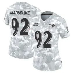 Women's Nnamdi Madubuike Baltimore Ravens No.92 Limited 2024 Salute to Service Jersey - Arctic Camo
