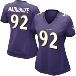 Women's Nnamdi Madubuike Baltimore Ravens No.92 Limited Team Color Vapor Untouchable Jersey - Purple