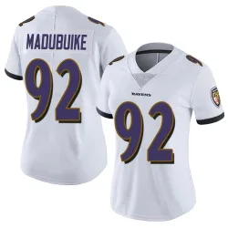 Women's Nnamdi Madubuike Baltimore Ravens No.92 Limited Vapor Untouchable Jersey - White