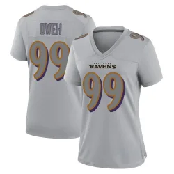 Women's Odafe Oweh Baltimore Ravens No.99 Game Atmosphere Fashion Jersey - Gray