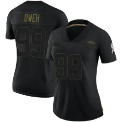 Women's Odafe Oweh Baltimore Ravens No.99 Limited 2020 Salute To Service Jersey - Black