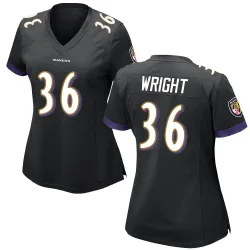 Women's Owen Wright Baltimore Ravens No.36 Game Jersey - Black