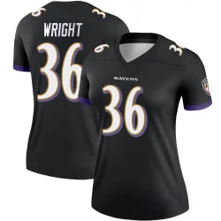 Women's Owen Wright Baltimore Ravens No.36 Legend Jersey - Black