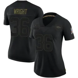 Women's Owen Wright Baltimore Ravens No.36 Limited 2020 Salute To Service Jersey - Black