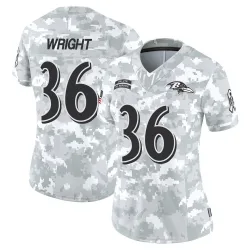 Women's Owen Wright Baltimore Ravens No.36 Limited 2024 Salute to Service Jersey - Arctic Camo