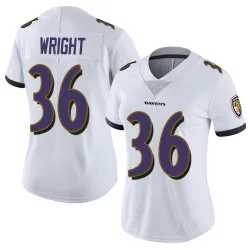 Women's Owen Wright Baltimore Ravens No.36 Limited Vapor Untouchable Jersey - White