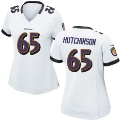 Women's Ozzie Hutchinson Baltimore Ravens No.65 Game Jersey - White