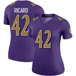 Women's Patrick Ricard Baltimore Ravens No.42 Legend Color Rush Jersey - Purple