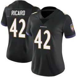 Women's Patrick Ricard Baltimore Ravens No.42 Limited Alternate Vapor Untouchable Jersey - Black