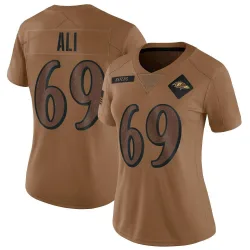 Women's Rasheen Ali Baltimore Ravens No.26 Limited 2023 Salute To Service Jersey - Brown