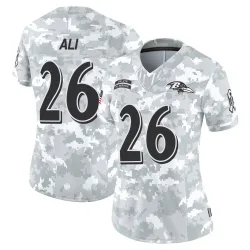 Women's Rasheen Ali Baltimore Ravens No.26 Limited 2024 Salute to Service Jersey - Arctic Camo