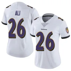 Women's Rasheen Ali Baltimore Ravens No.26 Limited Vapor Untouchable Jersey - White