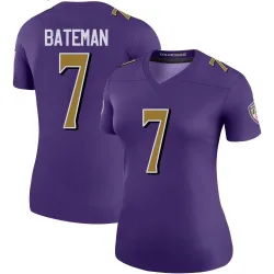 Women's Rashod Bateman Baltimore Ravens No.7 Legend Color Rush Jersey - Purple