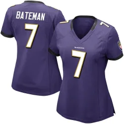 Women's Rashod Bateman Baltimore Ravens No.7 Limited Team Color Vapor Untouchable Jersey - Purple