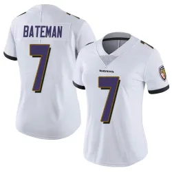 Women's Rashod Bateman Baltimore Ravens No.7 Limited Vapor Untouchable Jersey - White