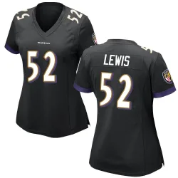 Women's Ray Lewis Baltimore Ravens No.52 Game Jersey - Black