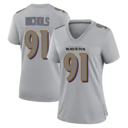 Women's Rayshad Nichols Baltimore Ravens No.91 Game Atmosphere Fashion Jersey - Gray