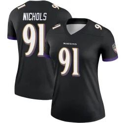Women's Rayshad Nichols Baltimore Ravens No.91 Legend Jersey - Black