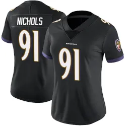 Women's Rayshad Nichols Baltimore Ravens No.91 Limited Alternate Vapor Untouchable Jersey - Black