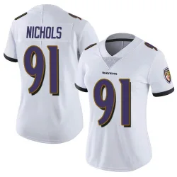 Women's Rayshad Nichols Baltimore Ravens No.91 Limited Vapor Untouchable Jersey - White
