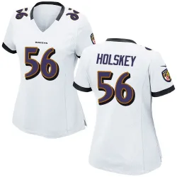 Women's Reid Holskey Baltimore Ravens No.56 Game Jersey - White