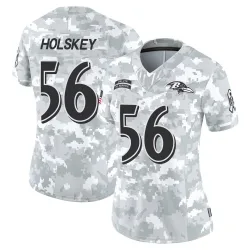Women's Reid Holskey Baltimore Ravens No.56 Limited 2024 Salute to Service Jersey - Arctic Camo
