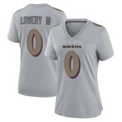Women's Reuben Lowery III Baltimore Ravens No.0 Game Atmosphere Fashion Jersey - Gray