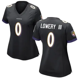 Women's Reuben Lowery III Baltimore Ravens No.0 Game Jersey - Black