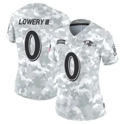 Women's Reuben Lowery III Baltimore Ravens No.0 Limited 2024 Salute to Service Jersey - Arctic Camo