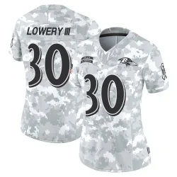 Women's Reuben Lowery III Baltimore Ravens No.30 Limited 2024 Salute to Service Jersey - Arctic Camo