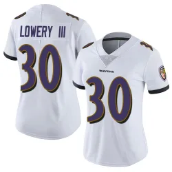 Women's Reuben Lowery III Baltimore Ravens No.30 Limited Vapor Untouchable Jersey - White
