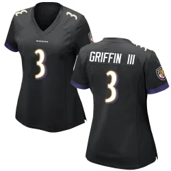 Women's Robert Griffin III Baltimore Ravens No.3 Game Jersey - Black