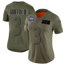 Women's Robert Griffin III Baltimore Ravens No.3 Limited 2019 Salute to Service Jersey - Camo