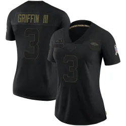 Women's Robert Griffin III Baltimore Ravens No.3 Limited 2020 Salute To Service Jersey - Black