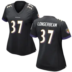 Women's Robert Longerbeam Baltimore Ravens No.37 Game Jersey - Black