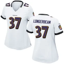 Women's Robert Longerbeam Baltimore Ravens No.37 Game Jersey - White