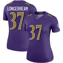 Women's Robert Longerbeam Baltimore Ravens No.37 Legend Color Rush Jersey - Purple