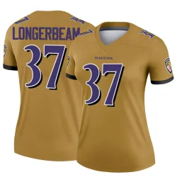 Women's Robert Longerbeam Baltimore Ravens No.37 Legend Inverted Jersey - Gold