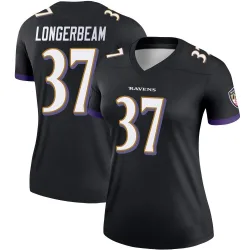 Women's Robert Longerbeam Baltimore Ravens No.37 Legend Jersey - Black