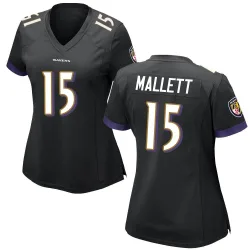 Women's Ryan Mallett Baltimore Ravens No.15 Game Jersey - Black