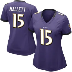 Women's Ryan Mallett Baltimore Ravens No.15 Limited Team Color Vapor Untouchable Jersey - Purple