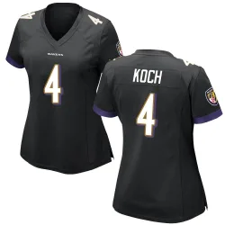 Women's Sam Koch Baltimore Ravens No.4 Game Jersey - Black